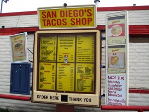 Drive-Thru Tacos Menu